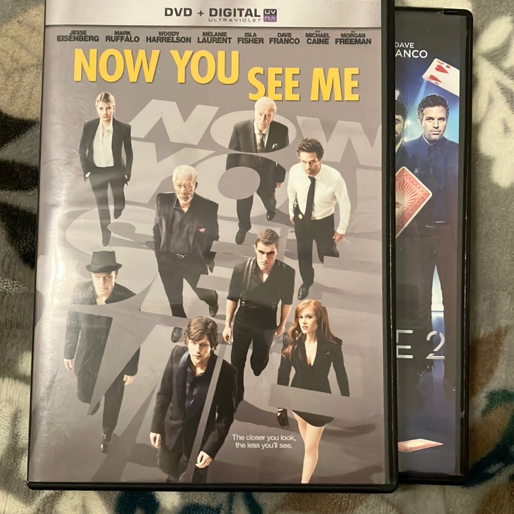 “Now You See Me” & “Now You See Me 2” lot of 2 DVD movies